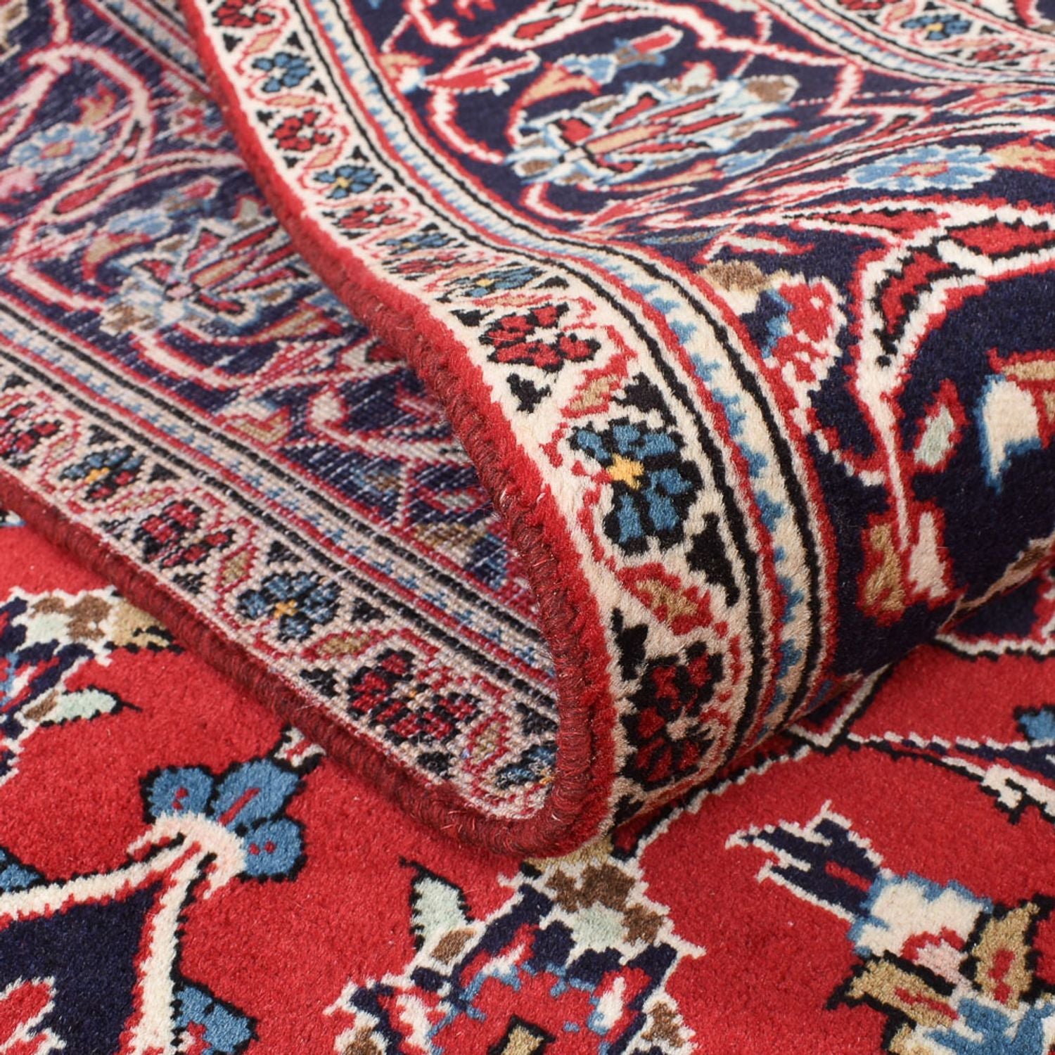 Alfombra persa - Keshan - 253 x 144 cm - rojo