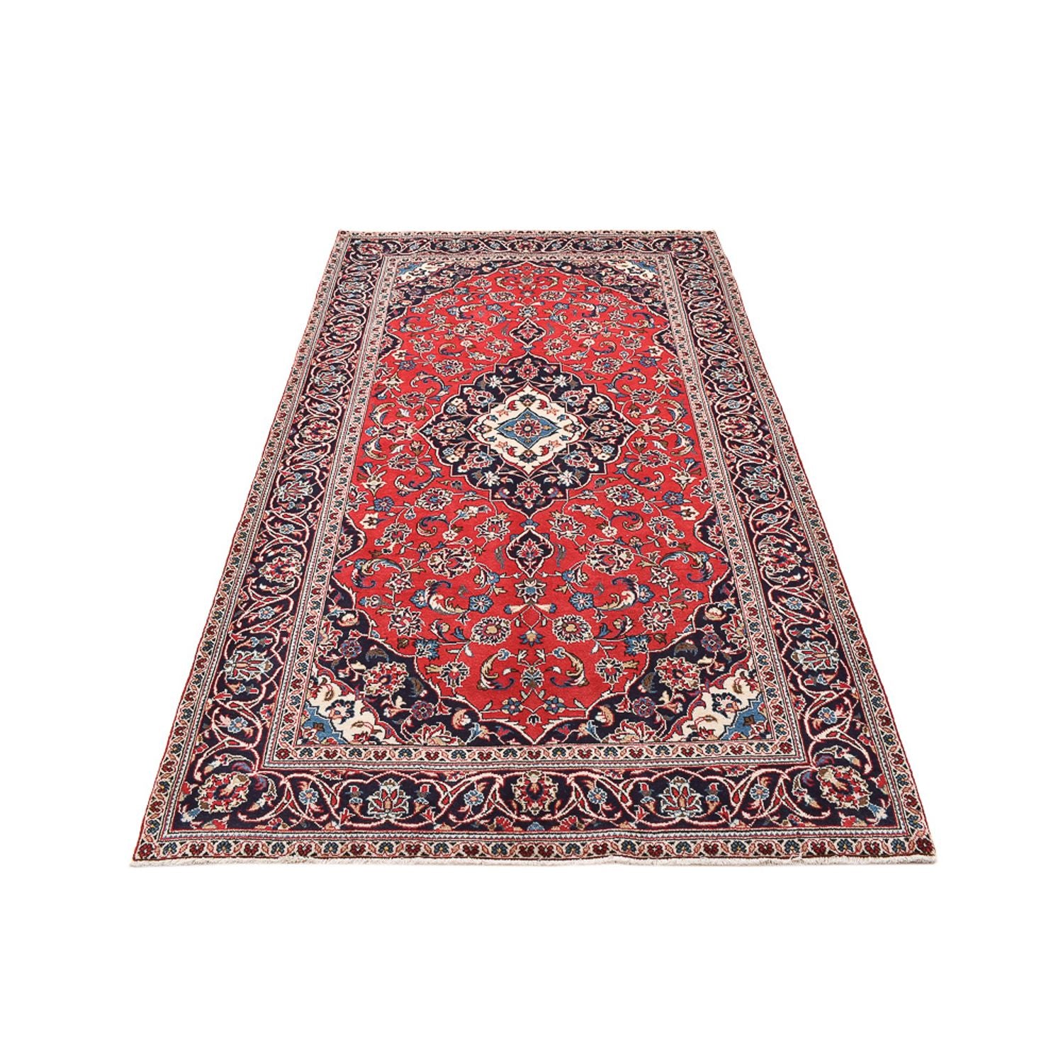 Alfombra persa - Keshan - 253 x 144 cm - rojo