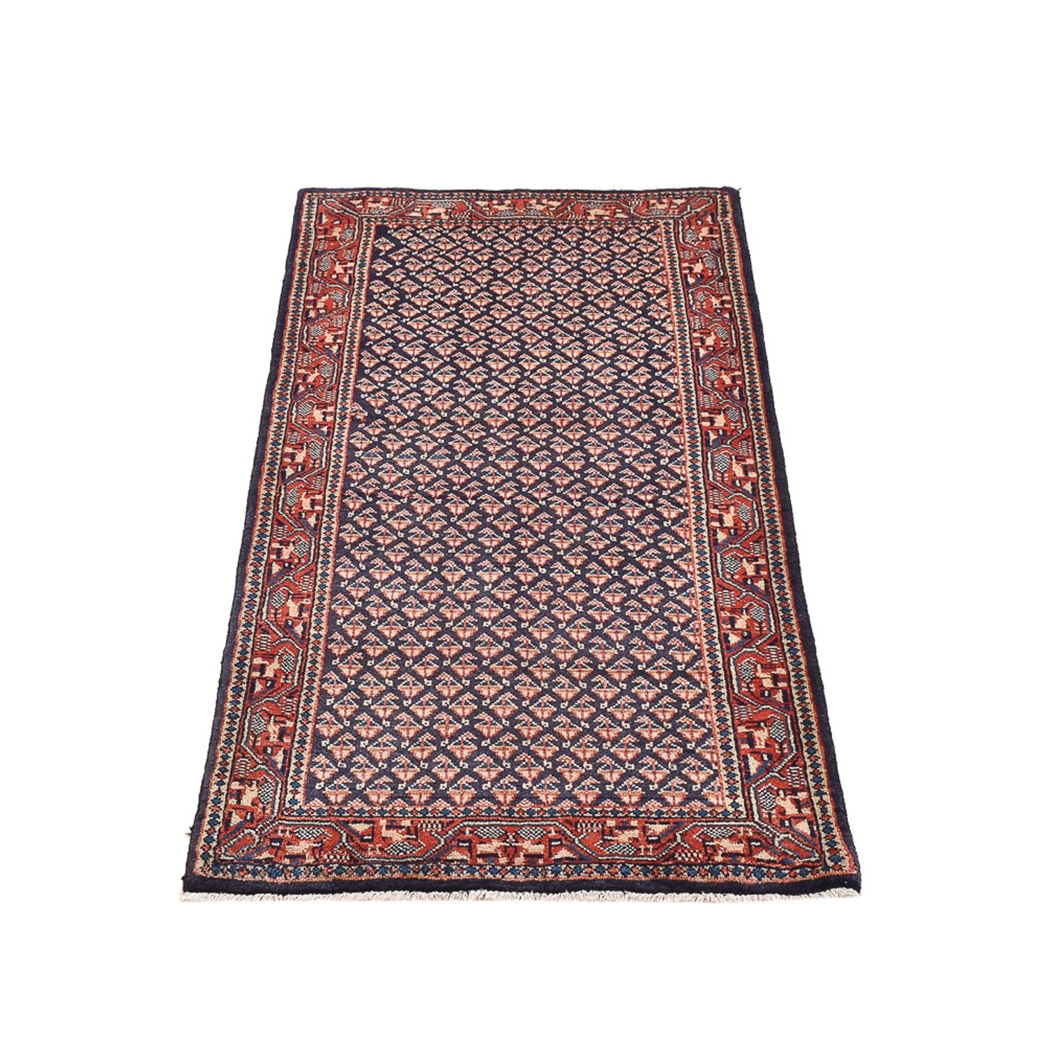 Alfombra persa - Mir - 129 x 63 cm - rojo oscuro