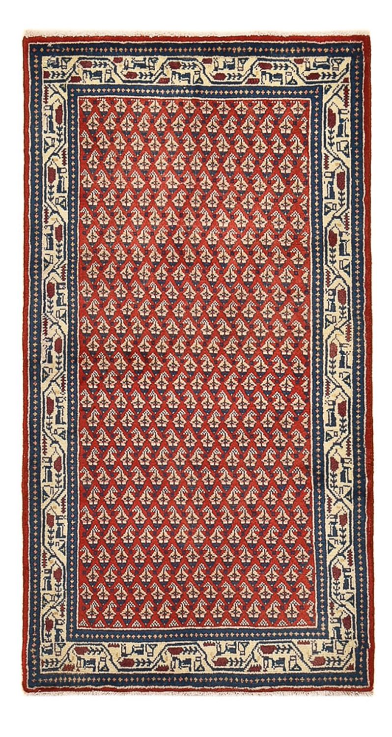 Alfombra persa - Mir - 134 x 68 cm - rojo claro