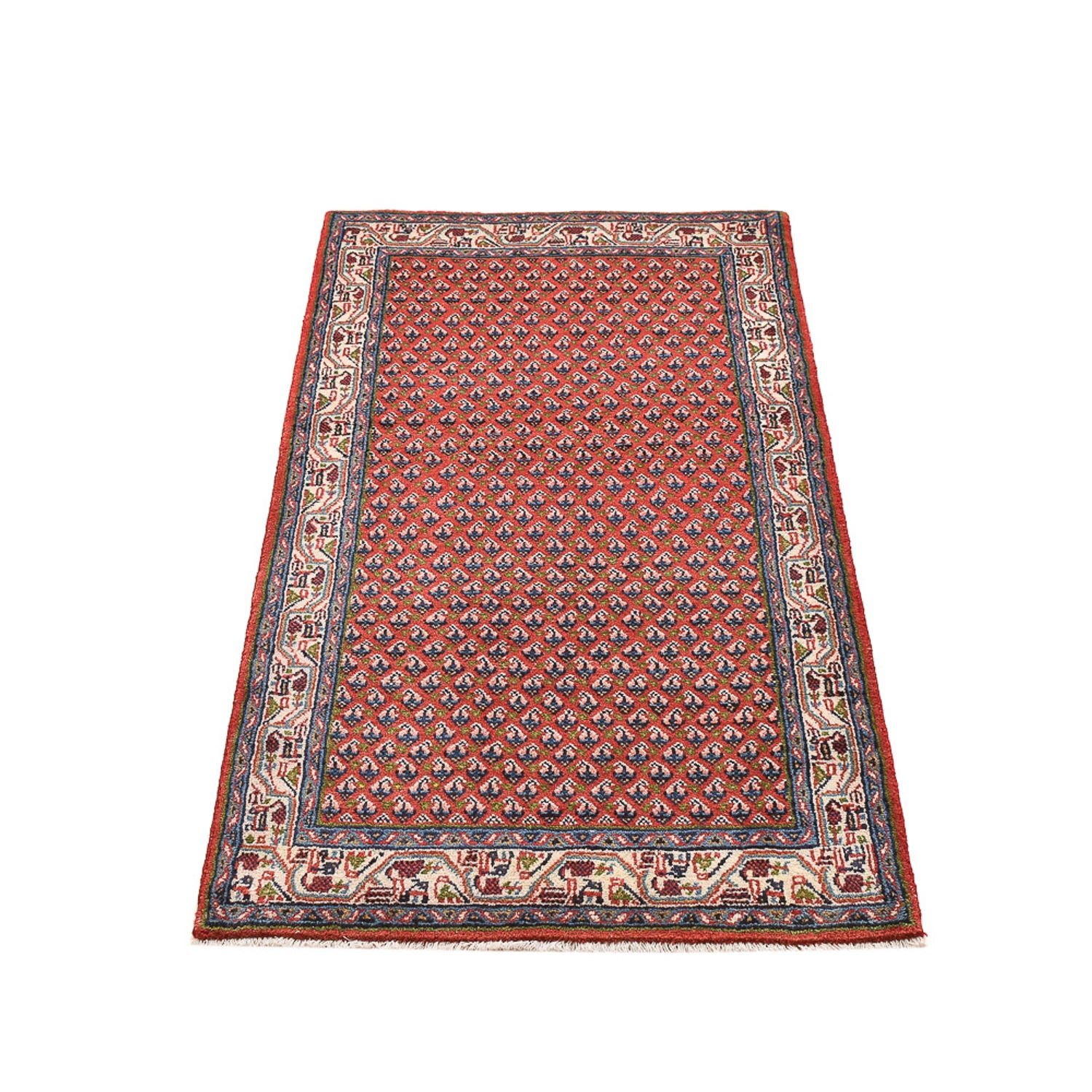 Alfombra persa - Mir - 132 x 69 cm - rojo oscuro