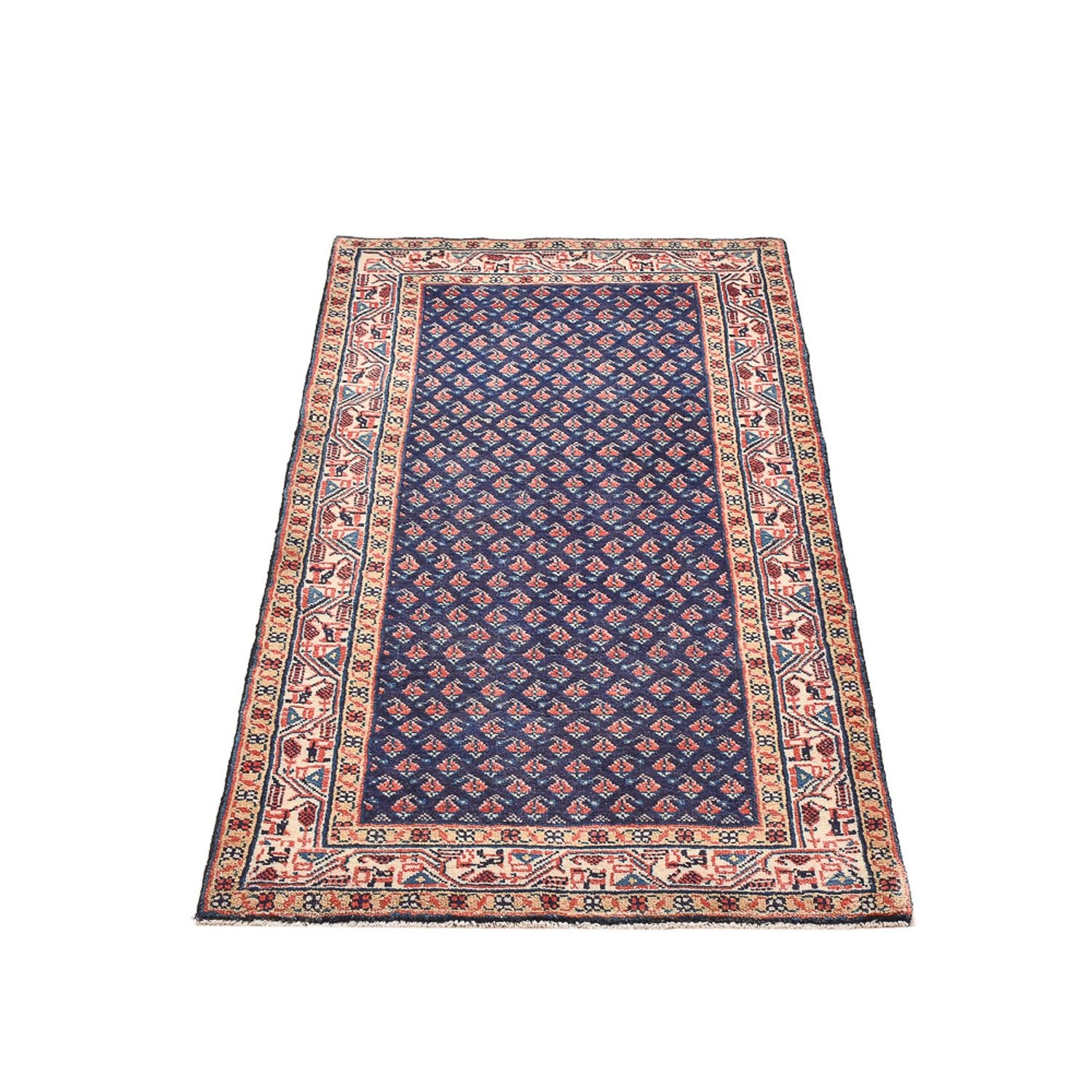 Alfombra persa - Mir - 130 x 65 cm - púrpura