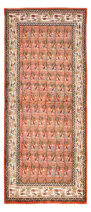 Alfombra de pasillo Alfombra persa - Mir - 245 x 100 cm - rojo claro