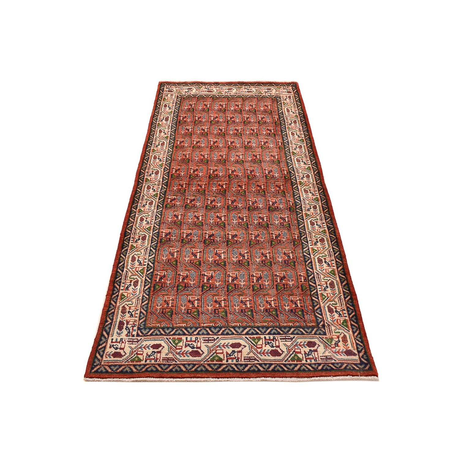 Alfombra de pasillo Alfombra persa - Mir - 245 x 100 cm - rojo claro
