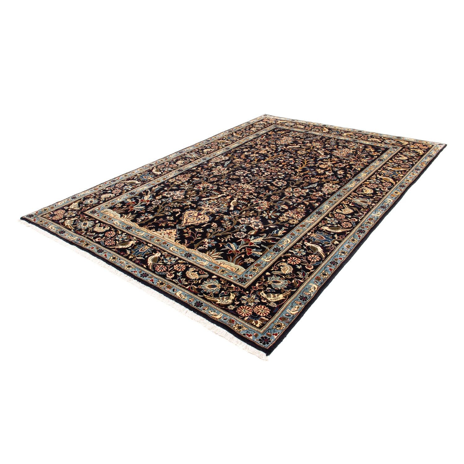 Alfombra persa - Real - 278 x 185 cm - azul oscuro