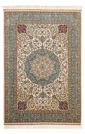 Alfombra de seda - Seda china - 183 x 122 cm - rojo oscuro