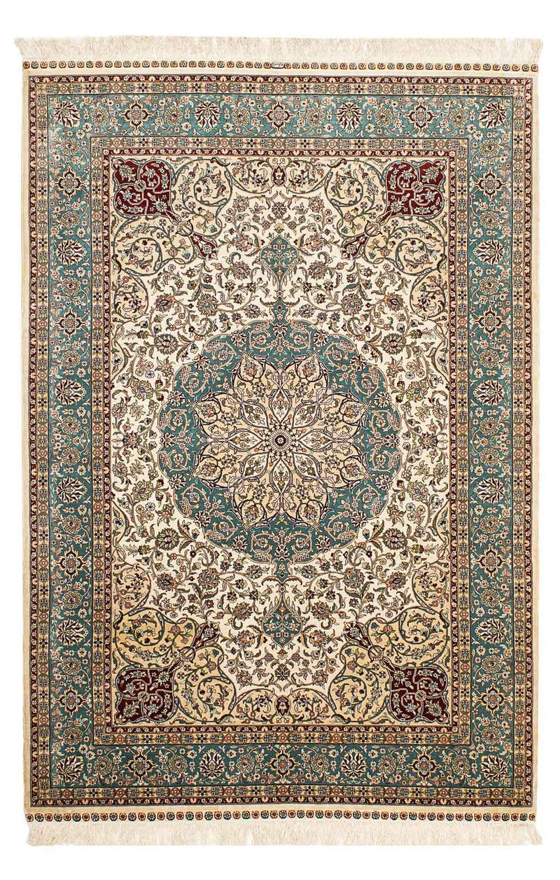 Alfombra de seda - Seda china - 183 x 122 cm - rojo oscuro