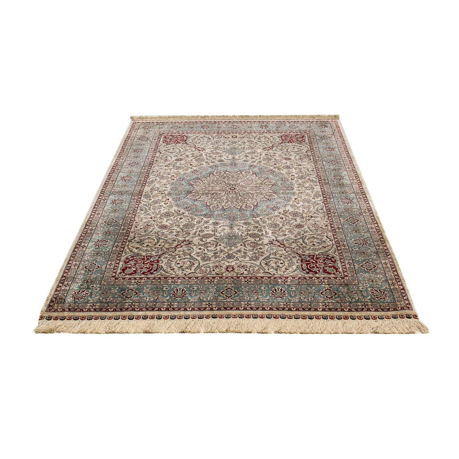 Alfombra de seda - Seda china - 183 x 122 cm - rojo oscuro