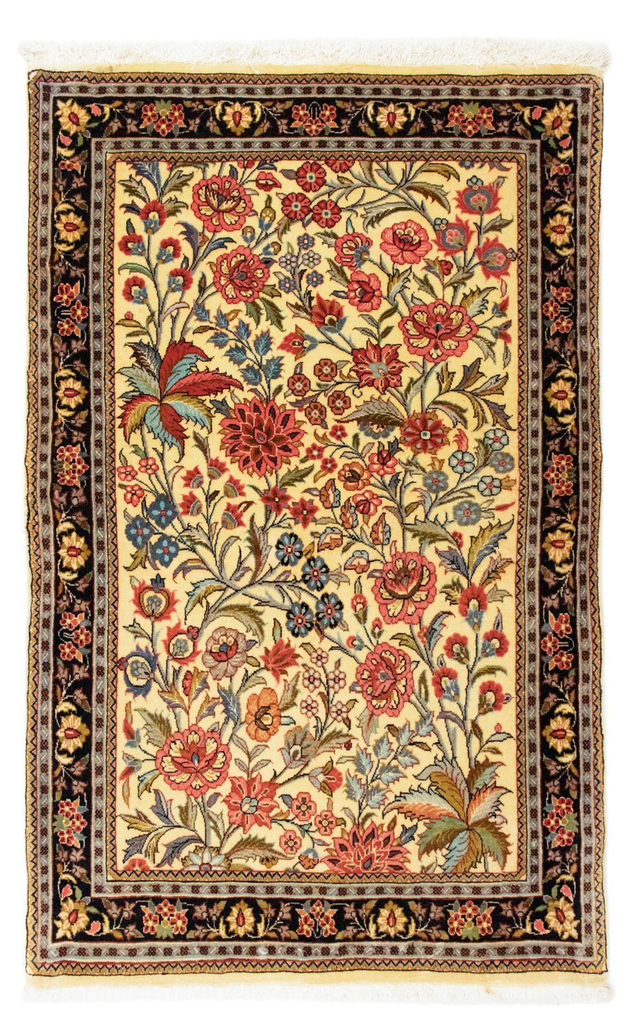 Alfombra persa - Ghom - 115 x 73 cm - beige