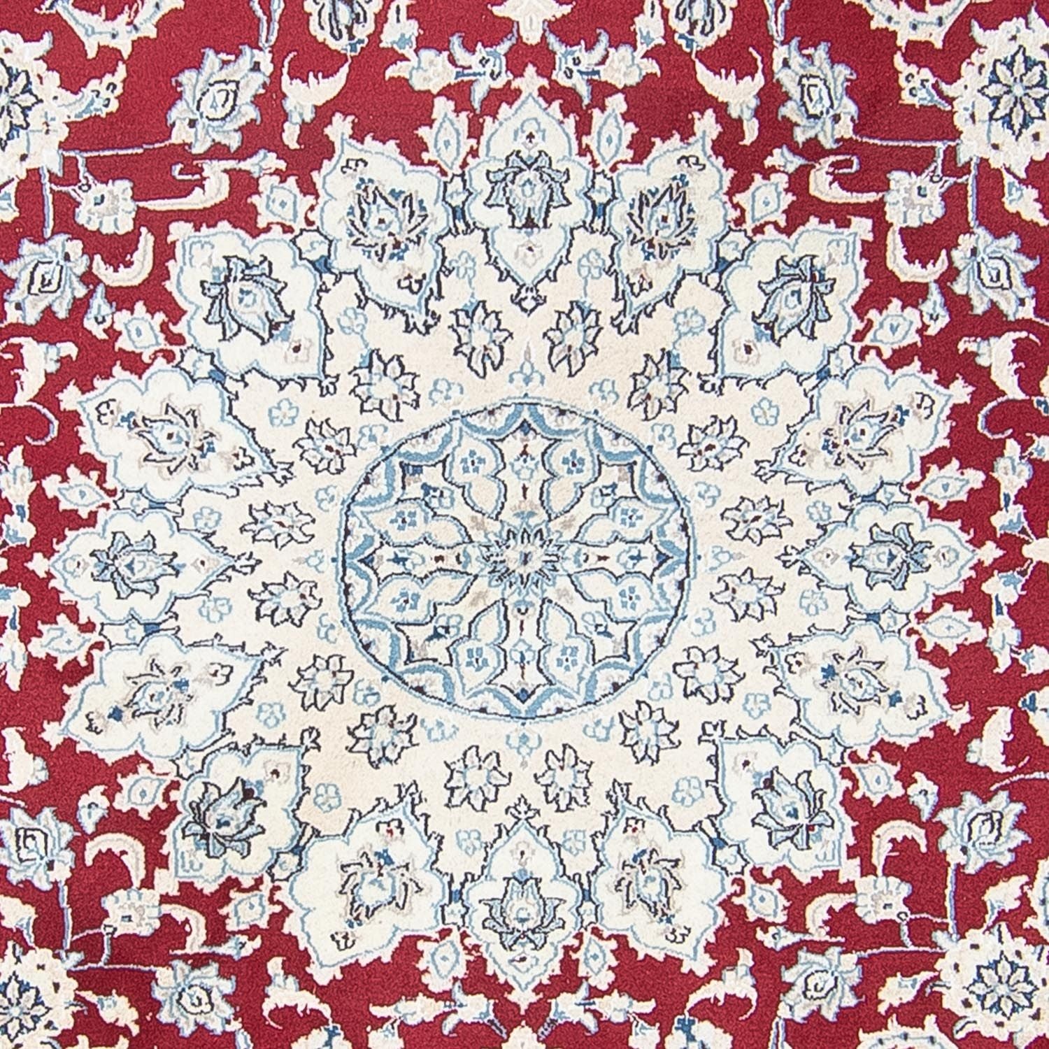 Alfombra persa - Nain redondo  - 300 x 300 cm - rojo oscuro