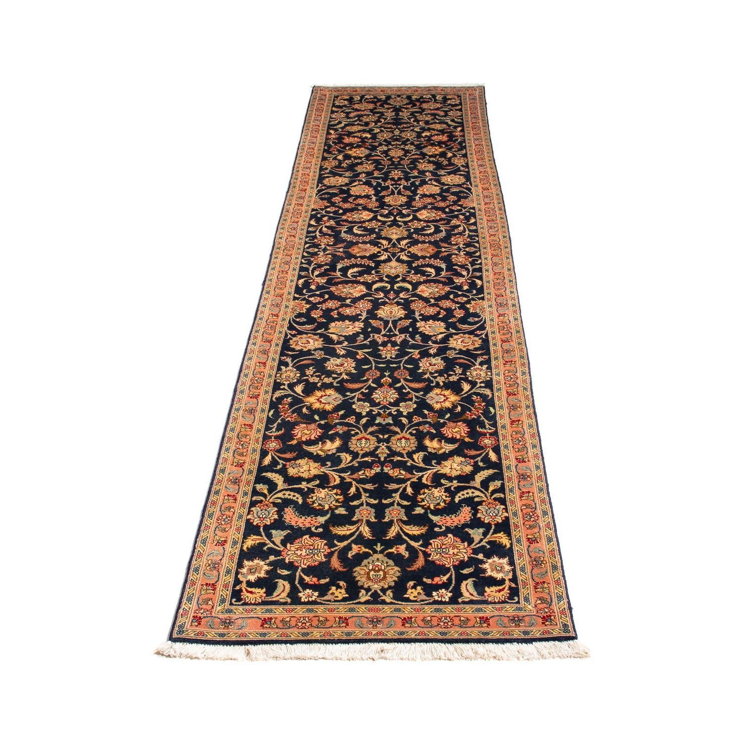 Alfombra de pasillo Alfombra Persa - Tabriz - Real - 292 x 66 cm - azul oscuro