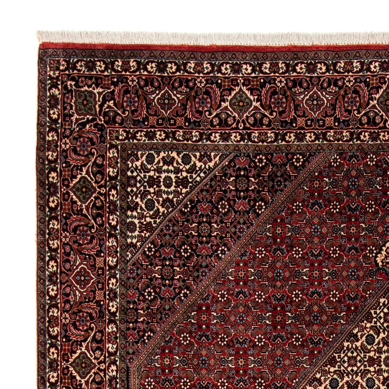 Alfombra persa - Bidjar - 237 x 200 cm - rojo oscuro