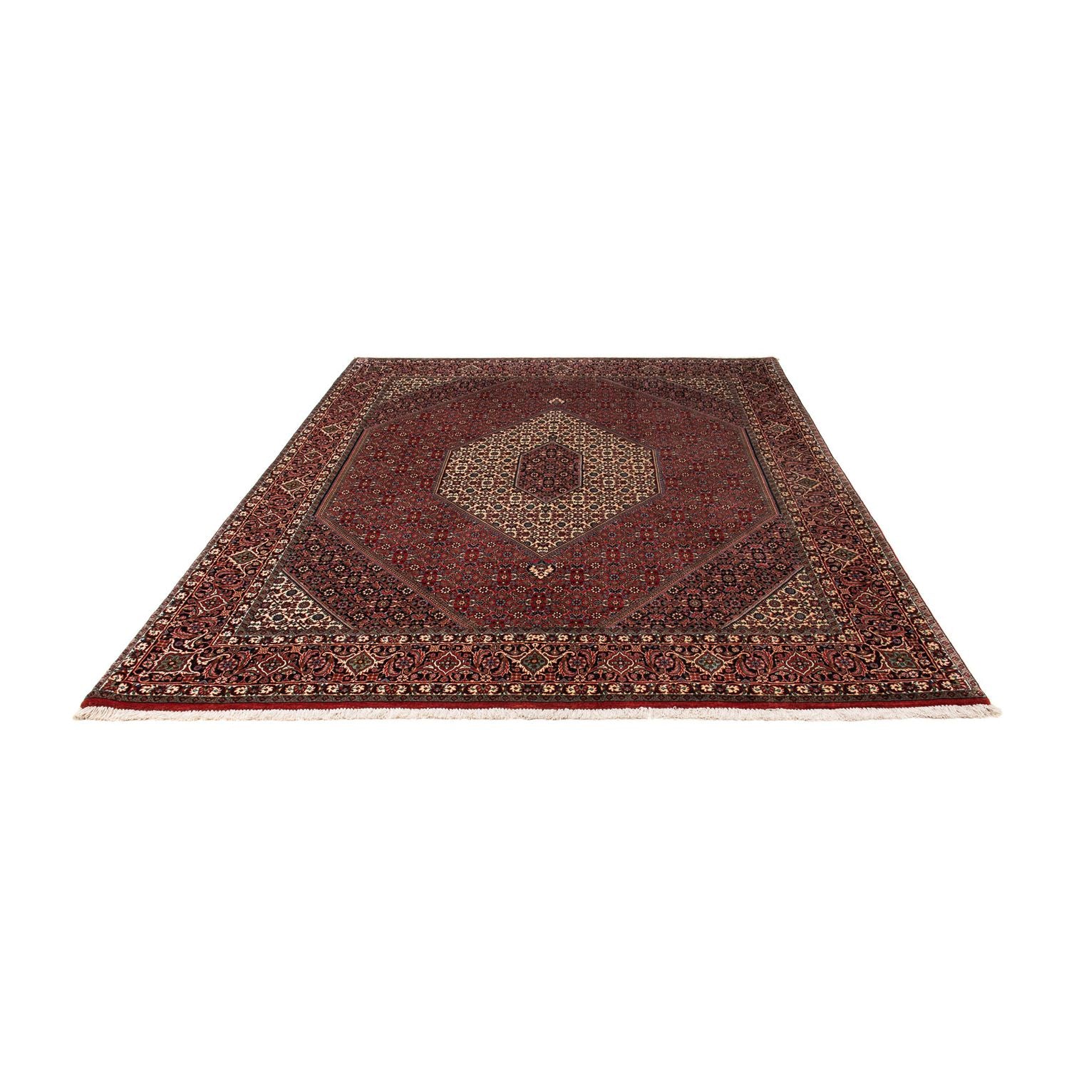 Alfombra persa - Bidjar - 237 x 200 cm - rojo oscuro