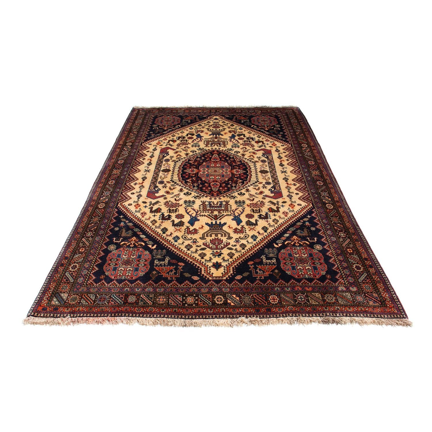 Alfombra Gabbeh - Persa Kashkuli - 263 x 158 cm - beige