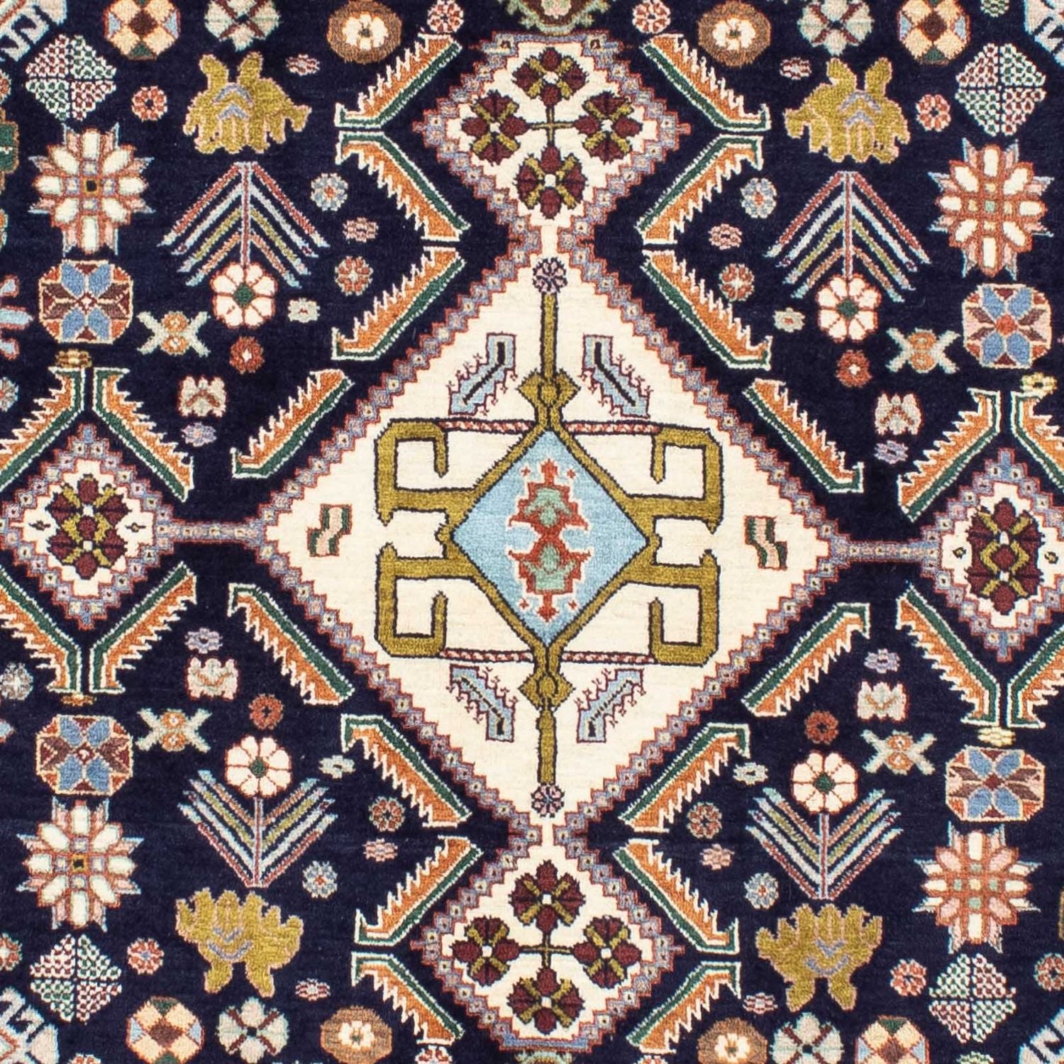 Alfombra Gabbeh - Persa Kashkuli - 250 x 152 cm - azul oscuro