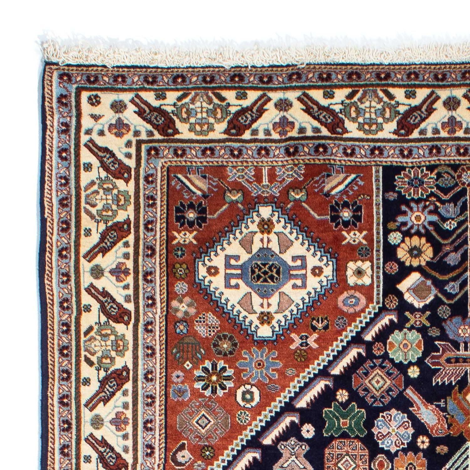 Alfombra Gabbeh - Persa Kashkuli - 250 x 152 cm - azul oscuro