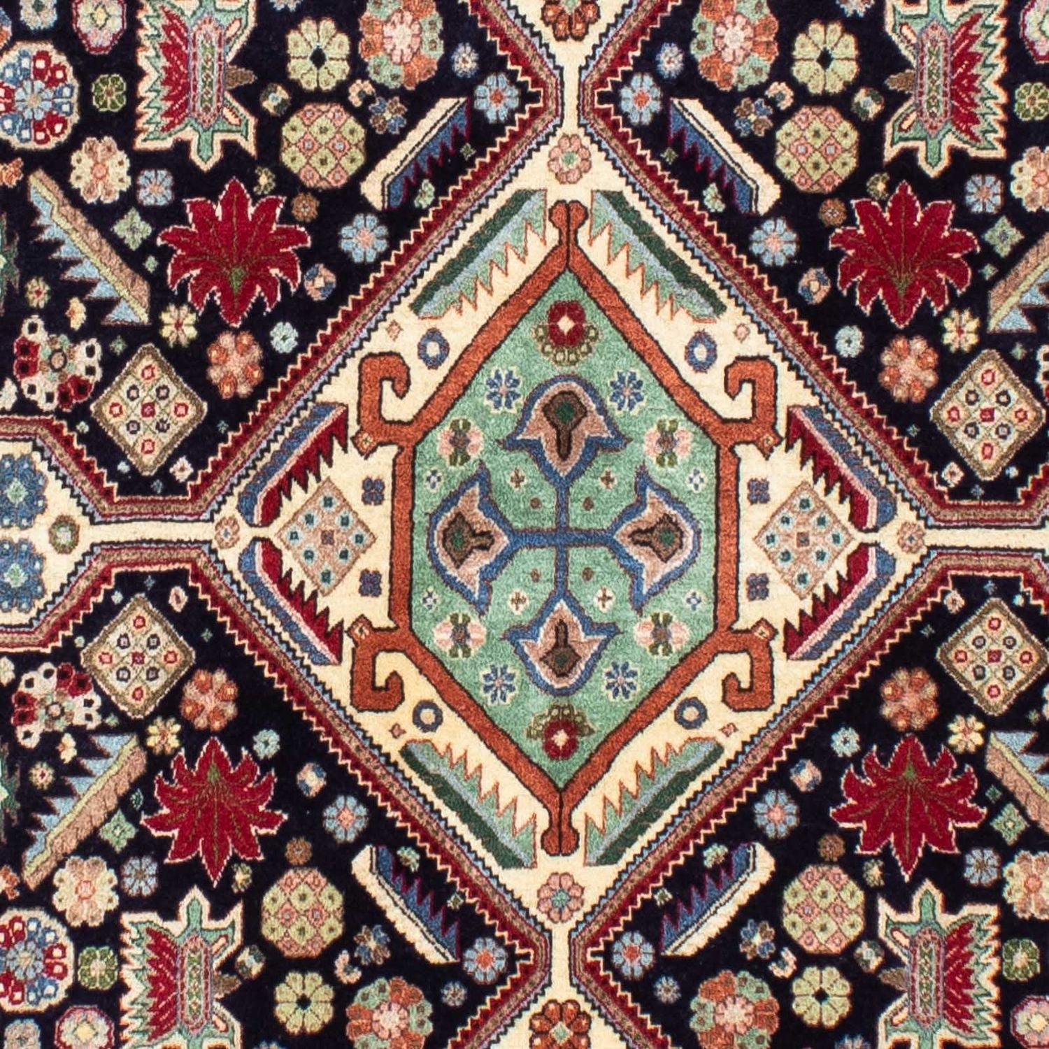 Alfombra Gabbeh - Persa Kashkuli - 213 x 141 cm - azul oscuro