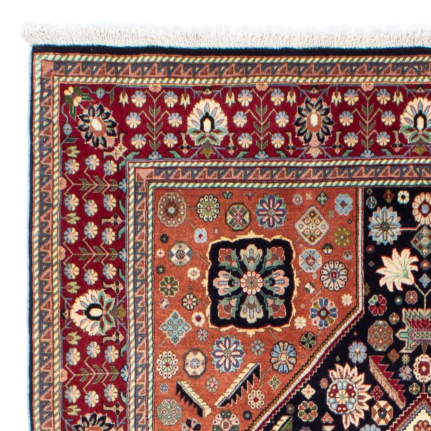 Alfombra Gabbeh - Persa Kashkuli - 213 x 141 cm - azul oscuro