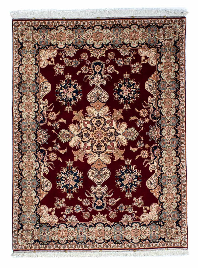 Alfombra Persa - Tabriz - Real - 202 x 152 cm - rojo oscuro