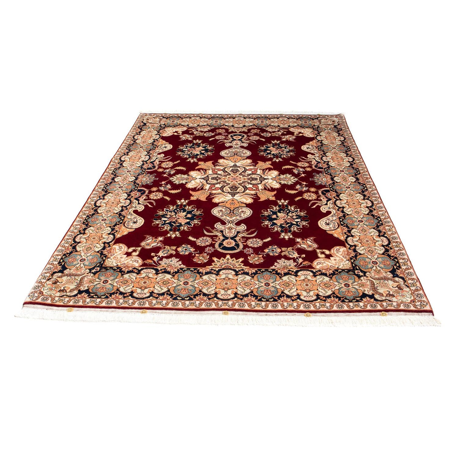 Alfombra Persa - Tabriz - Real - 202 x 152 cm - rojo oscuro