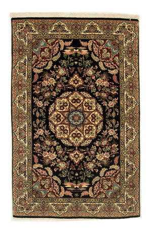 Alfombra persa - Ghom - 166 x 105 cm - negro