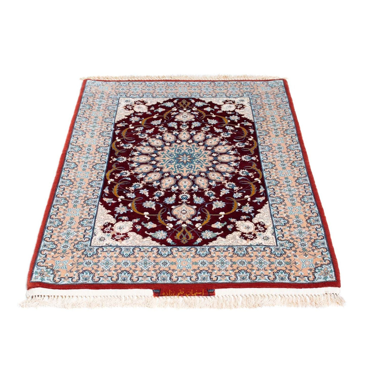 Alfombra Persa - Isfahan - Prima - 119 x 84 cm - rojo oscuro
