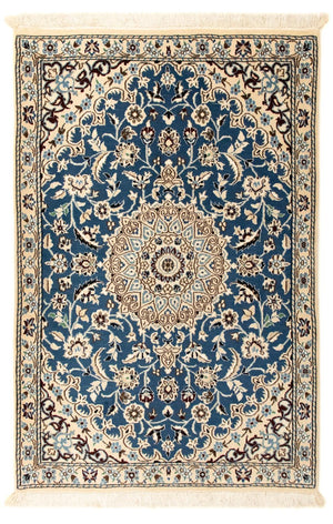 Alfombra Persa - Nain - Real - 133 x 88 cm - azul