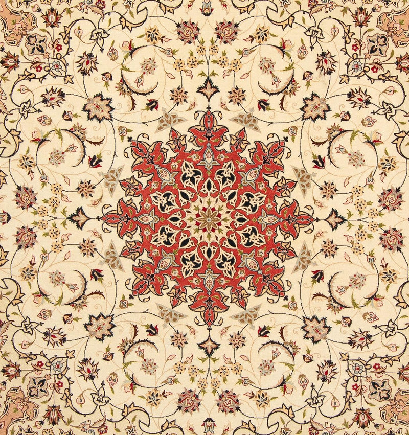 Alfombra Persa - Tabriz - Real cuadrado  - 209 x 208 cm - beige