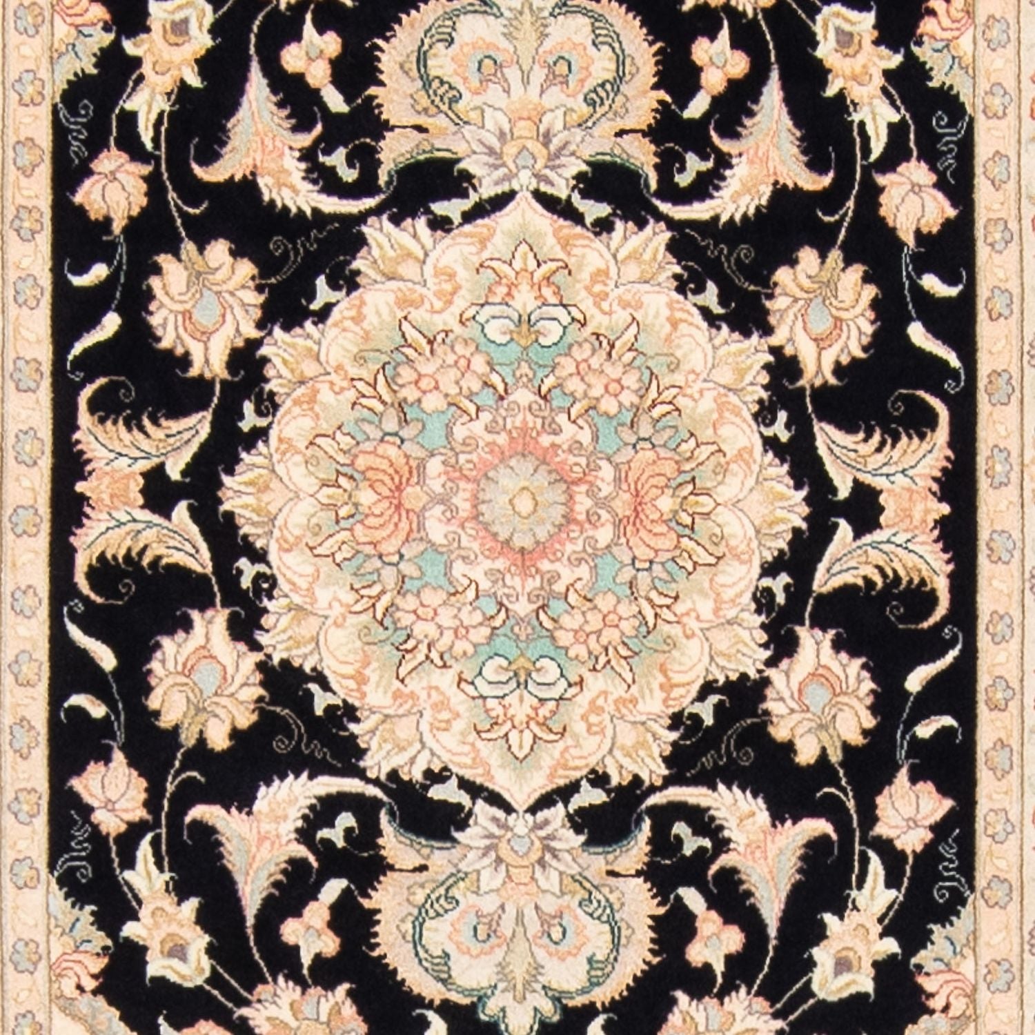 Alfombra de pasillo Alfombra Persa - Tabriz - Real - 419 x 87 cm - azul oscuro