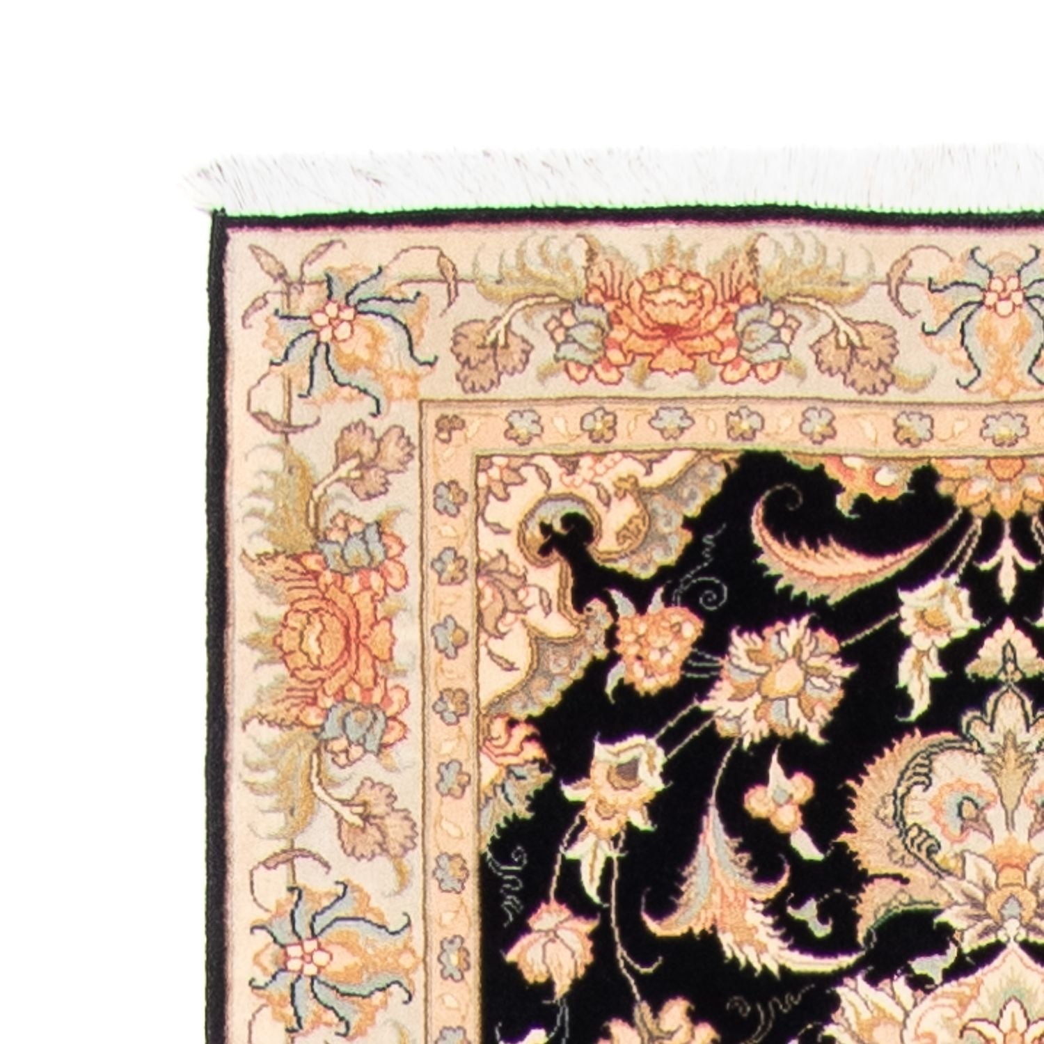 Alfombra de pasillo Alfombra Persa - Tabriz - Real - 419 x 87 cm - azul oscuro
