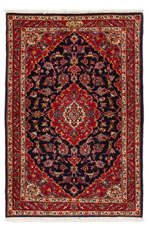 Alfombra persa - Keshan - 121 x 79 cm - azul oscuro