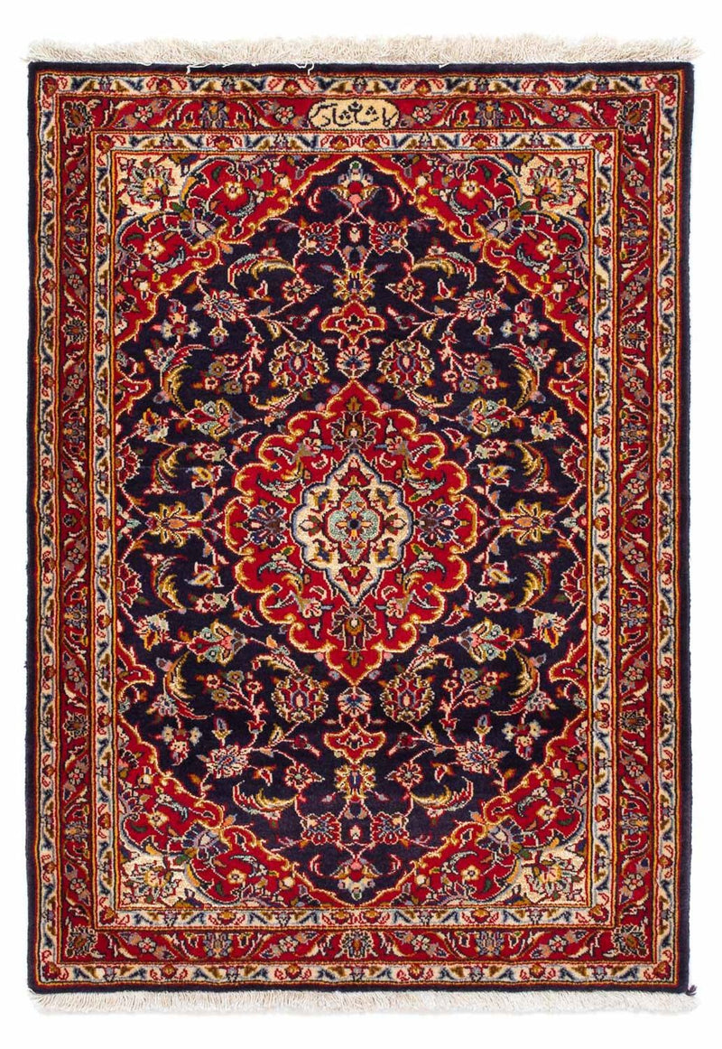 Alfombra persa - Keshan - 113 x 78 cm - azul oscuro