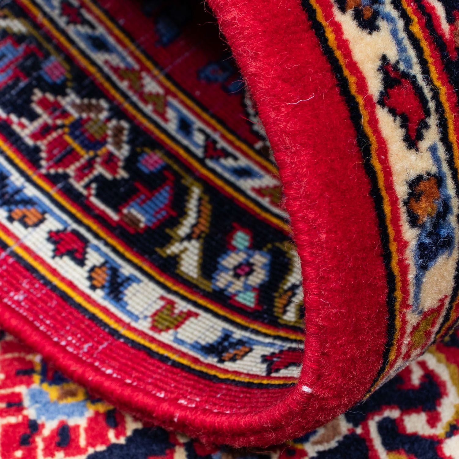 Alfombra persa - Keshan - 129 x 71 cm - rojo oscuro
