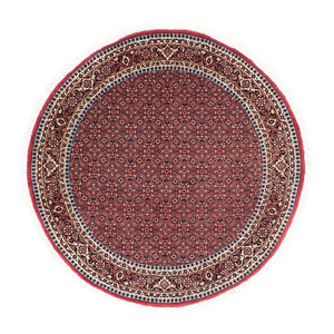 Alfombra persa - Bidjar redondo  - 155 x 155 cm - rojo oscuro