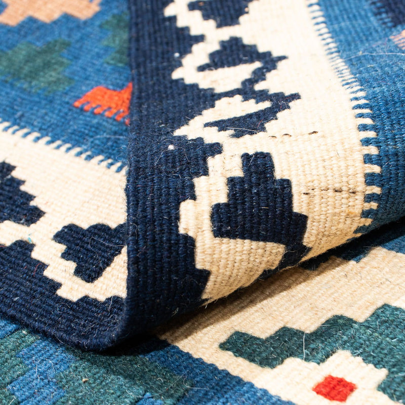 Alfombra Kelim - Oriental cuadrado  - 103 x 102 cm - azul claro