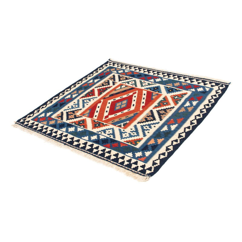 Alfombra Kelim - Oriental cuadrado  - 103 x 102 cm - azul claro