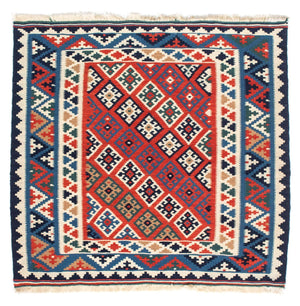 Alfombra Kelim - Oriental cuadrado  - 103 x 100 cm - multicolor