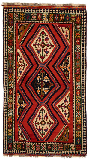 Alfombra Kelim - Oriental - 290 x 173 cm - rojo oscuro