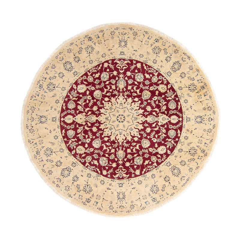 Alfombra persa - Nain redondo  - 242 x 242 cm - rojo oscuro