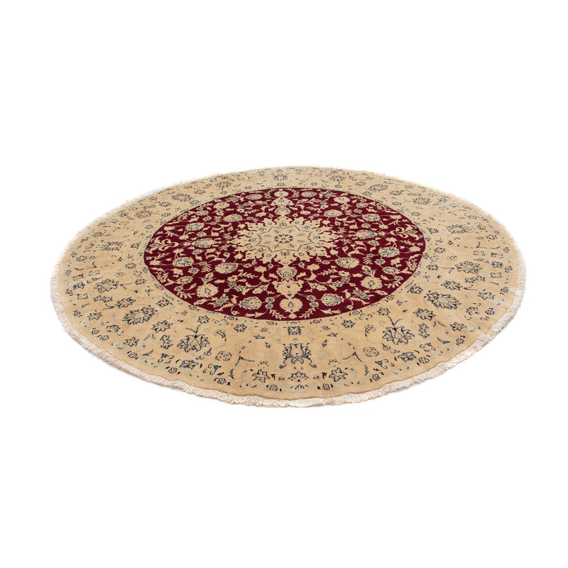 Alfombra persa - Nain redondo  - 242 x 242 cm - rojo oscuro