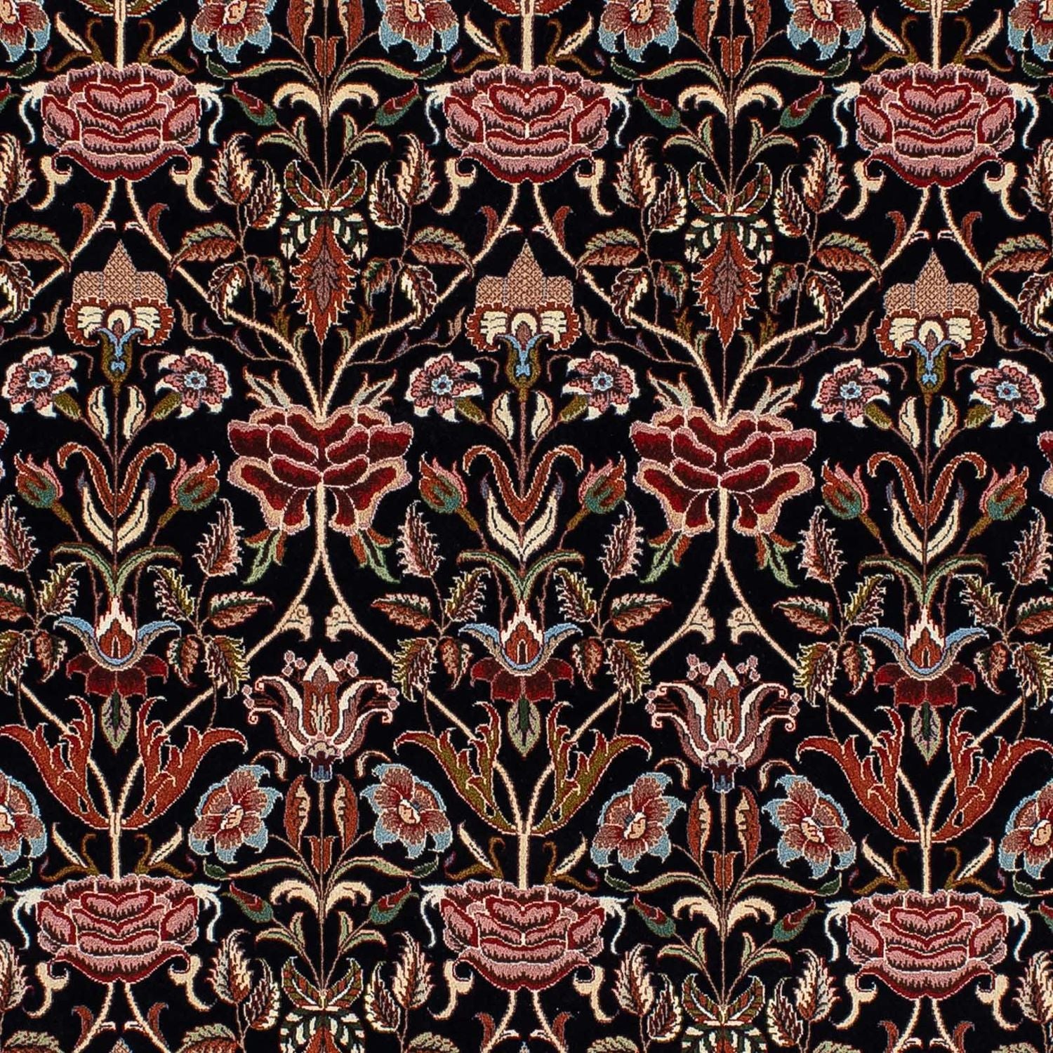 Alfombra persa - Ghom - 210 x 132 cm - azul oscuro
