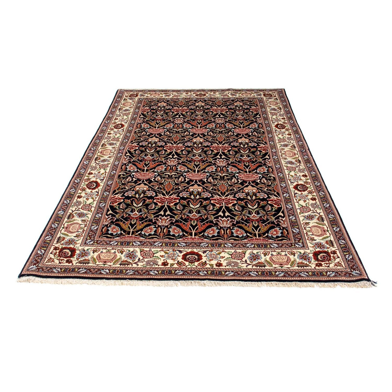 Alfombra persa - Ghom - 210 x 132 cm - azul oscuro