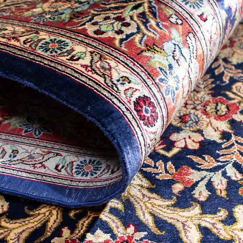 Alfombra persa - Ghom - 154 x 103 cm - azul oscuro