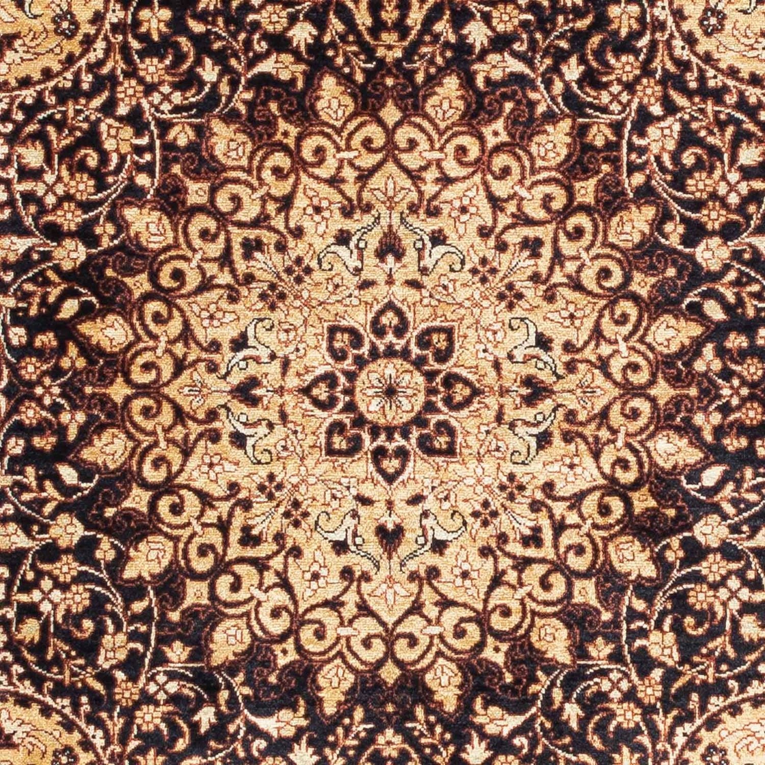 Alfombra persa - Ghom - 118 x 78 cm - marrón claro