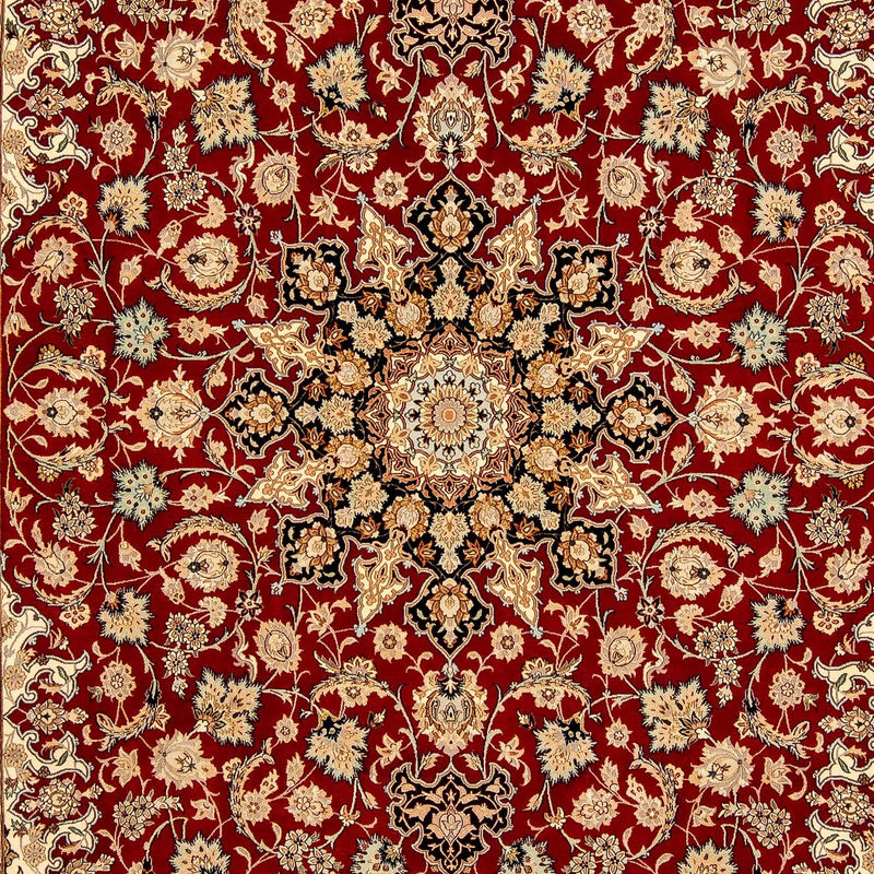 Alfombra Persa - Isfahan - Prima - 357 x 249 cm - rojo oscuro