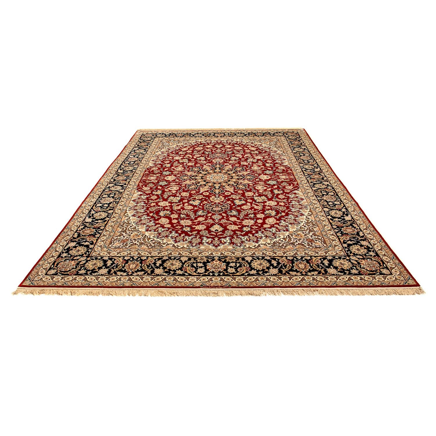 Alfombra Persa - Isfahan - Prima - 357 x 249 cm - rojo oscuro