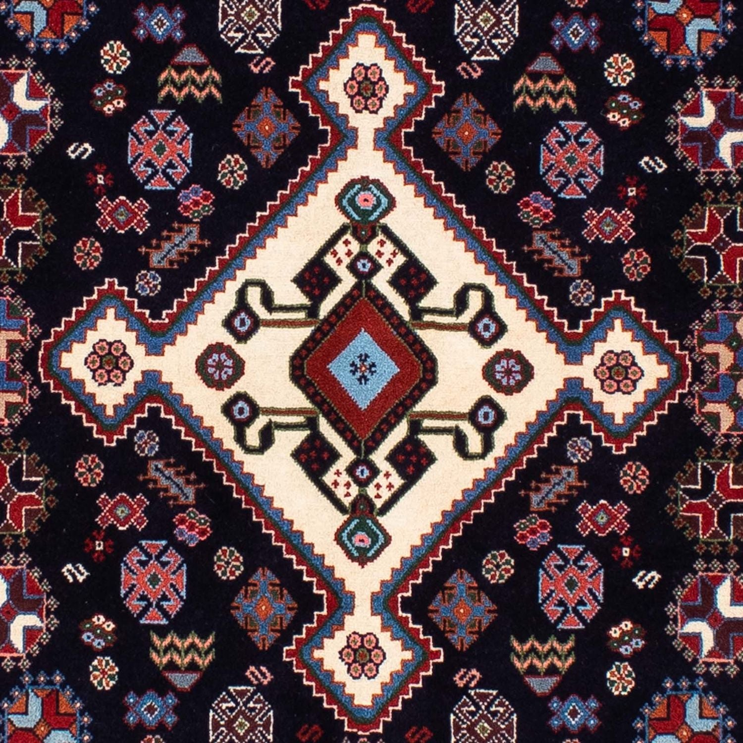 Alfombra Gabbeh - Persa Kashkuli - 212 x 143 cm - azul oscuro
