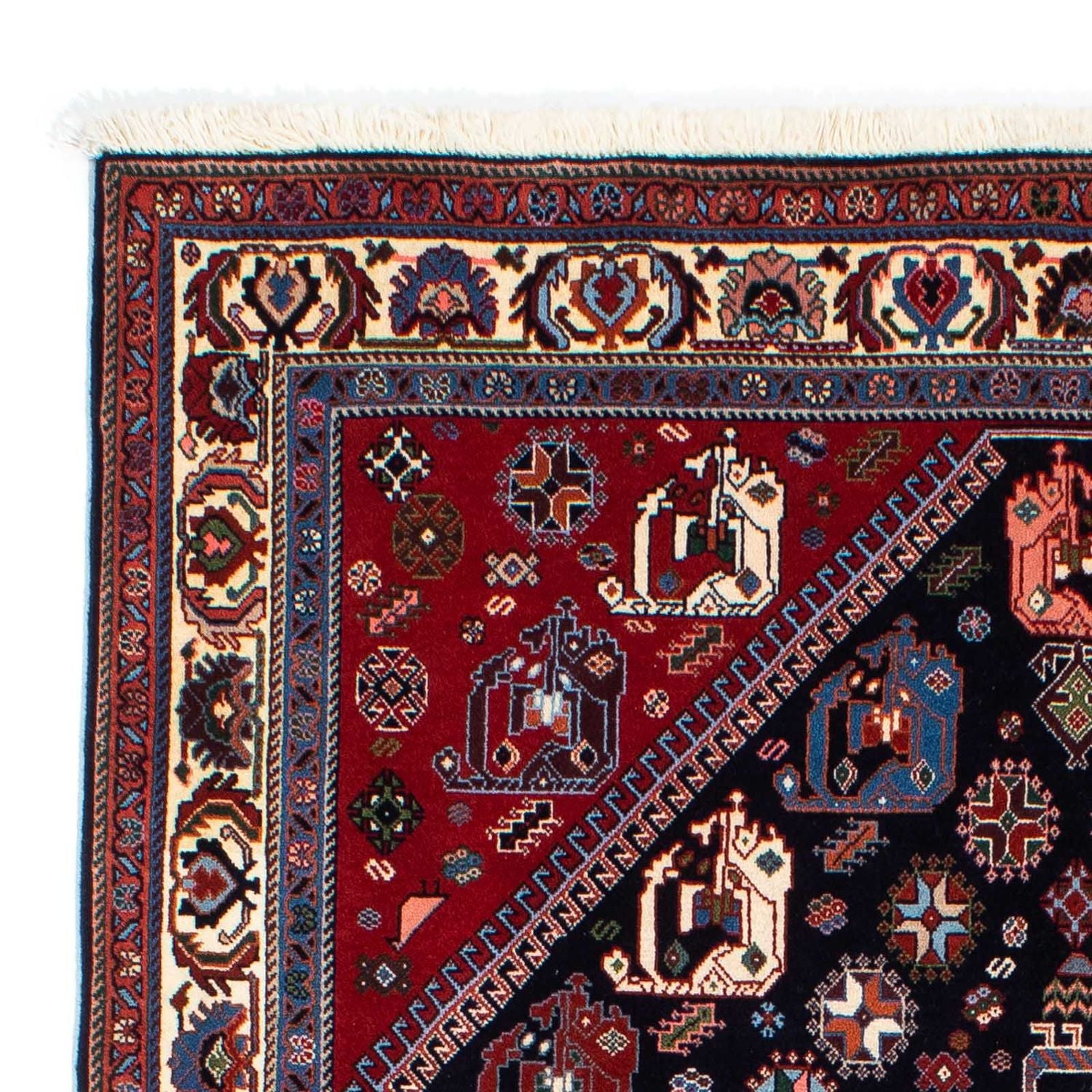 Alfombra Gabbeh - Persa Kashkuli - 212 x 143 cm - azul oscuro