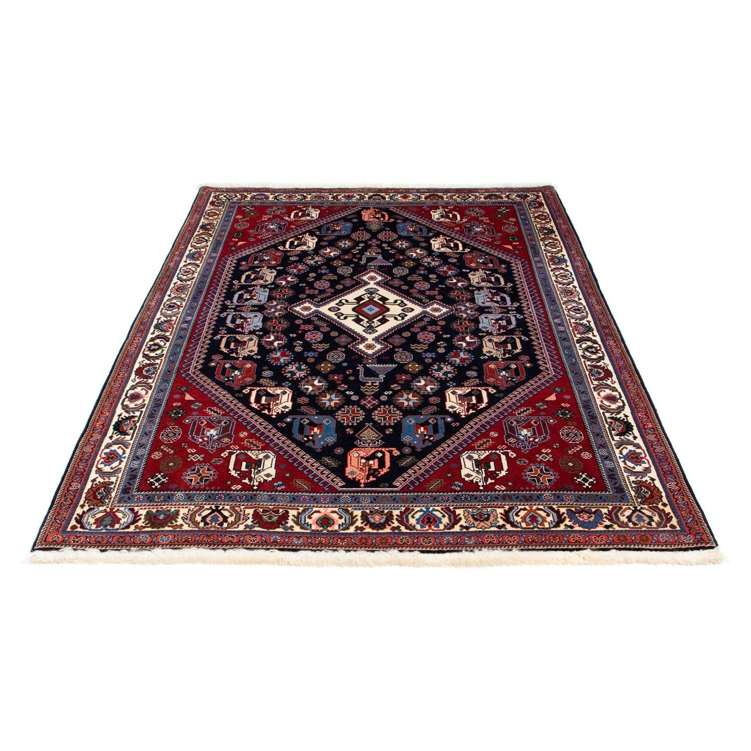 Alfombra Gabbeh - Persa Kashkuli - 212 x 143 cm - azul oscuro