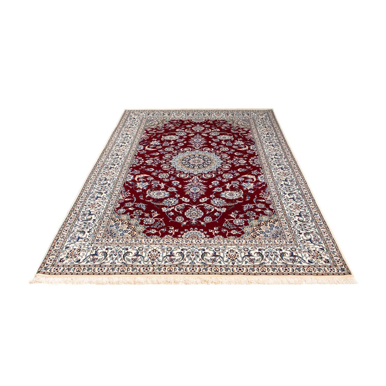 Alfombra Persa - Nain - Prima - 238 x 151 cm - rojo oscuro